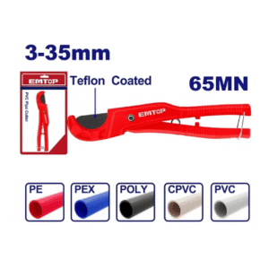 Prerëse profesionale për tuba plastikë (3–35mm) EMTOP – Teflon Coated, 65Mn